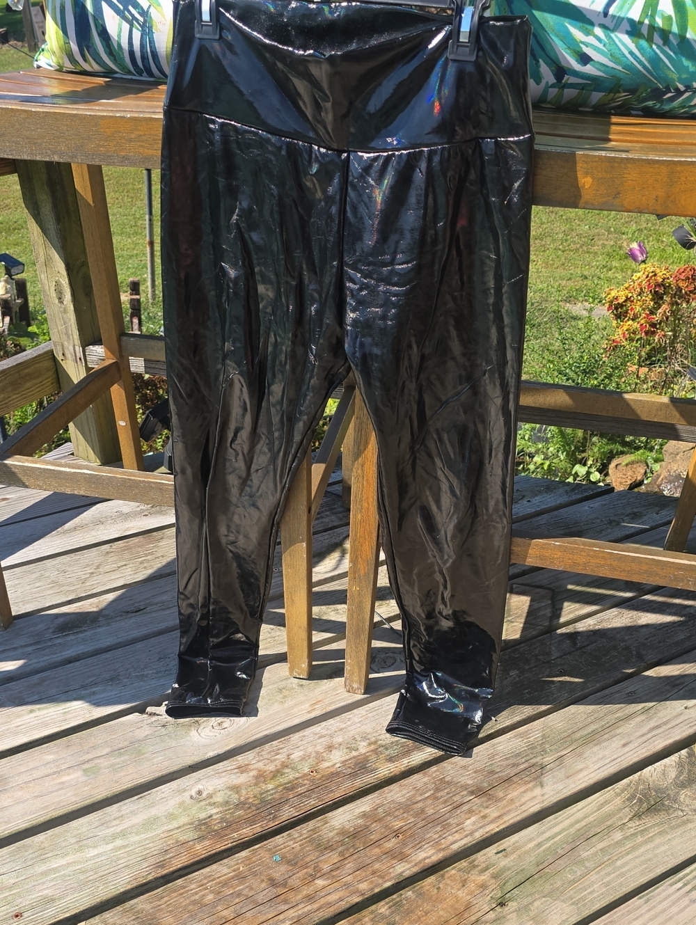 Amazon Black Iridescent Faux Leather Leggings